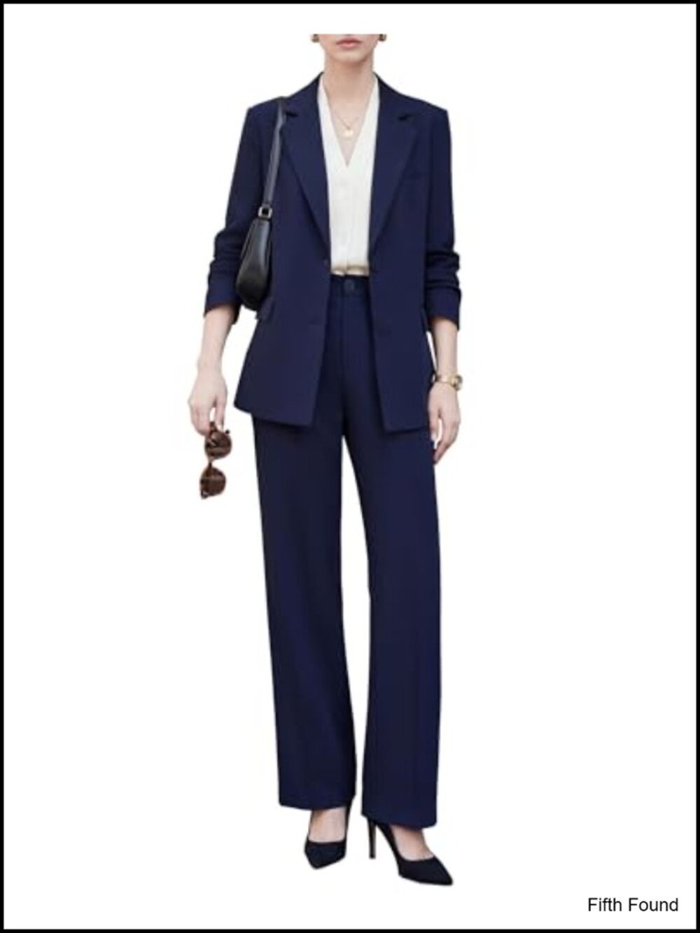 Women's 2-Piece Pantsuit Oversized Blazer Wide Leg Trousers Business Casual